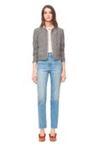Rebecca Taylor Stretch Tweed Embellished Jacket