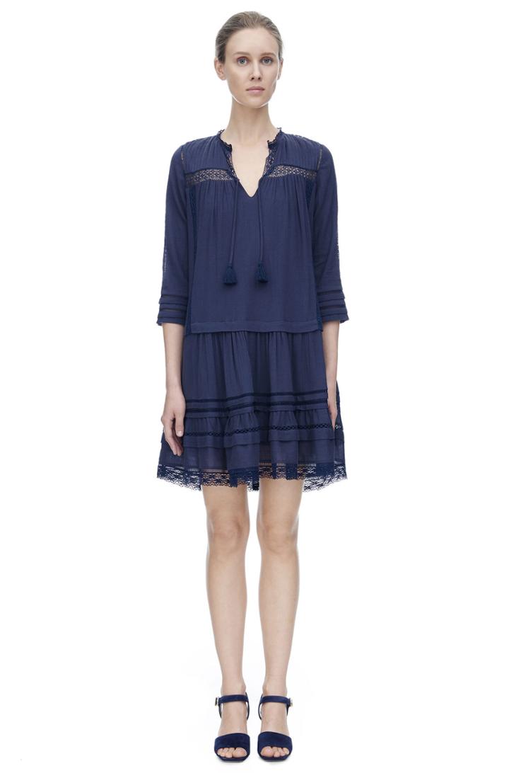 Rebecca Taylor Rebecca Taylor Long Sleeve Cotton Gauze Dress 0 Navy