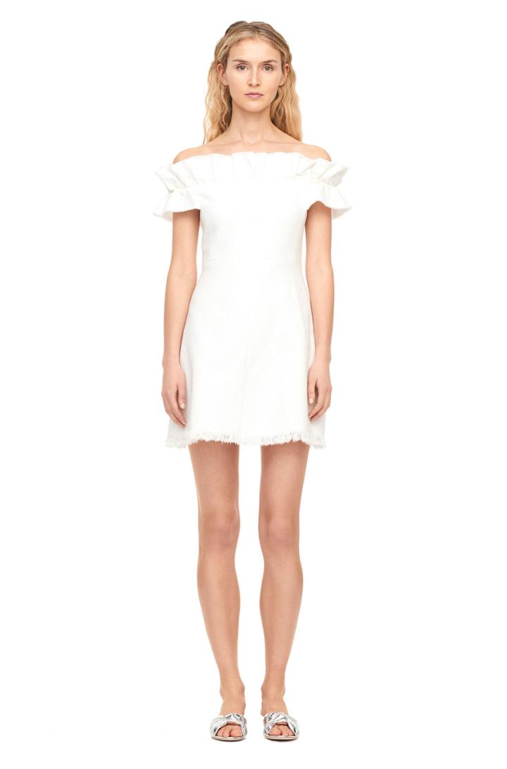 Rebecca Taylor Off-the-shoulder Slub Suiting Dress