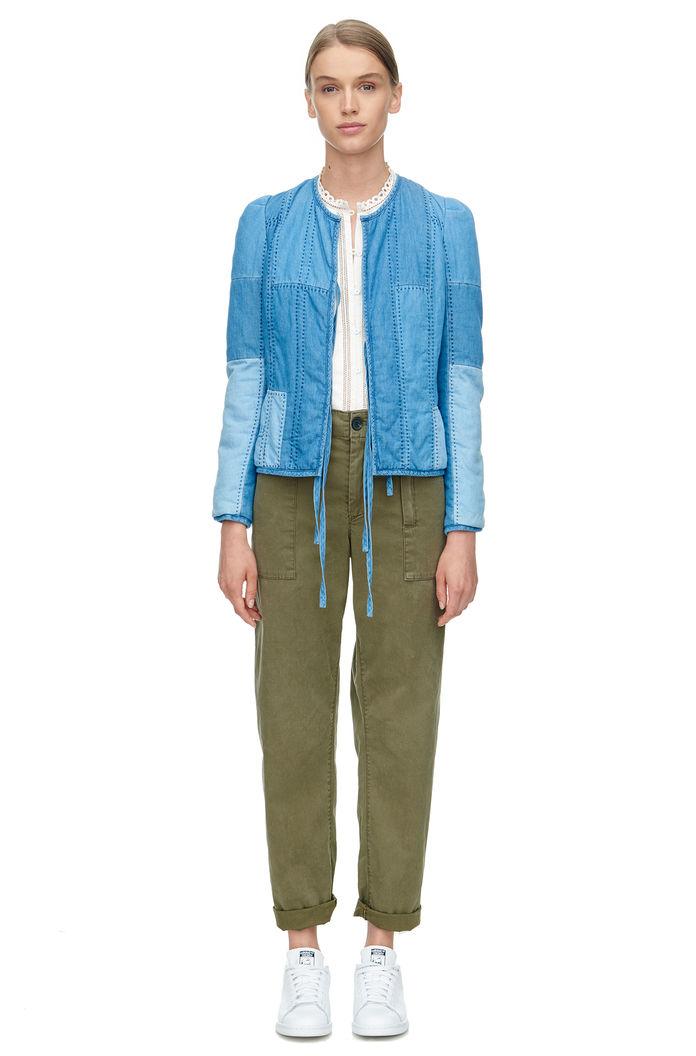Rebecca Taylor Rebecca Taylor La Vie Indigo Chambray Jacket Xs Indigo Chambray Patch