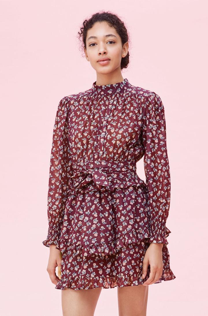Rebecca Taylor Rebecca Taylor La Vie Cherise Fleur Lurex Stripe Dress