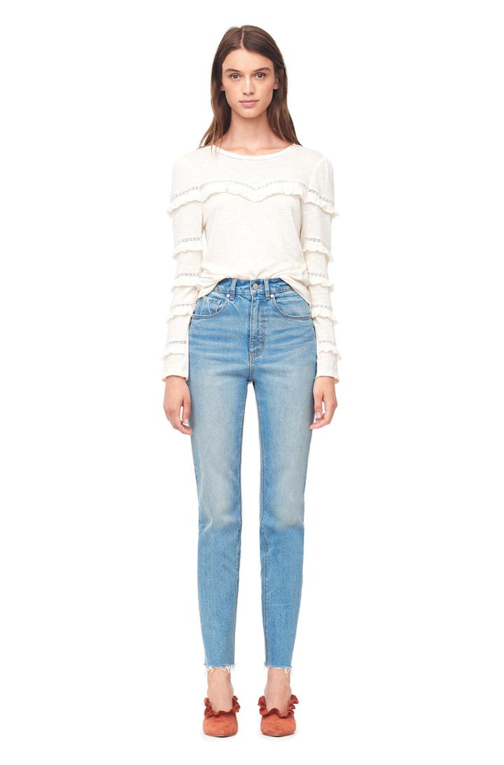 Rebecca Taylor Jersey Ruffle Top