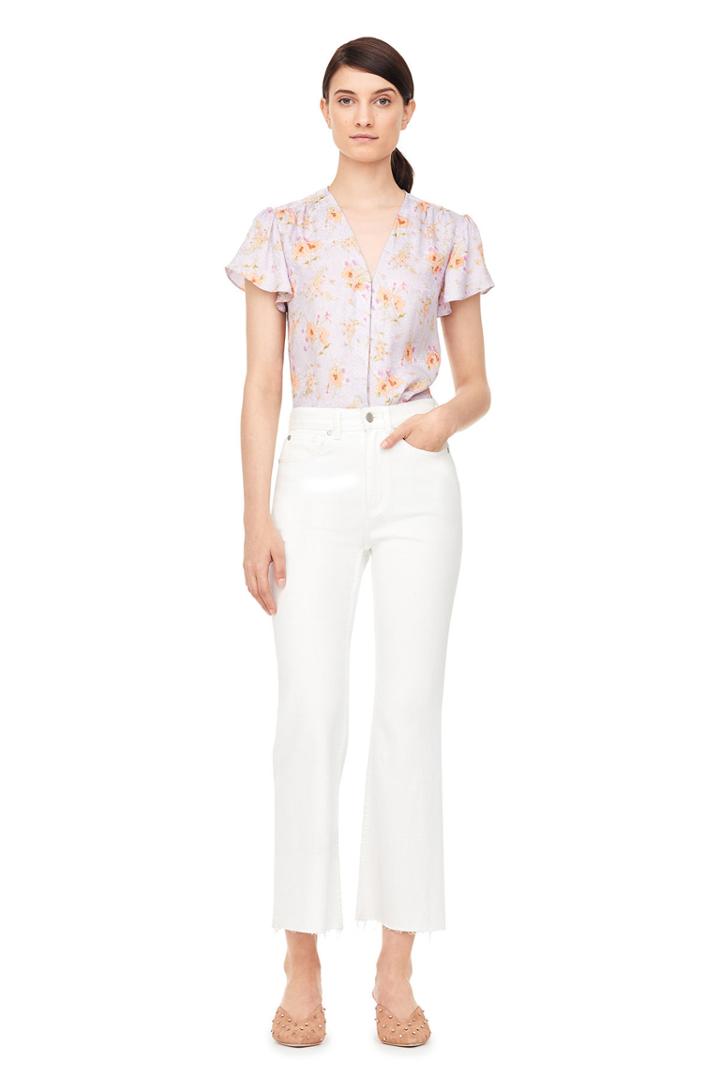Rebecca Taylor Emilia Print Silk Jacquard Top
