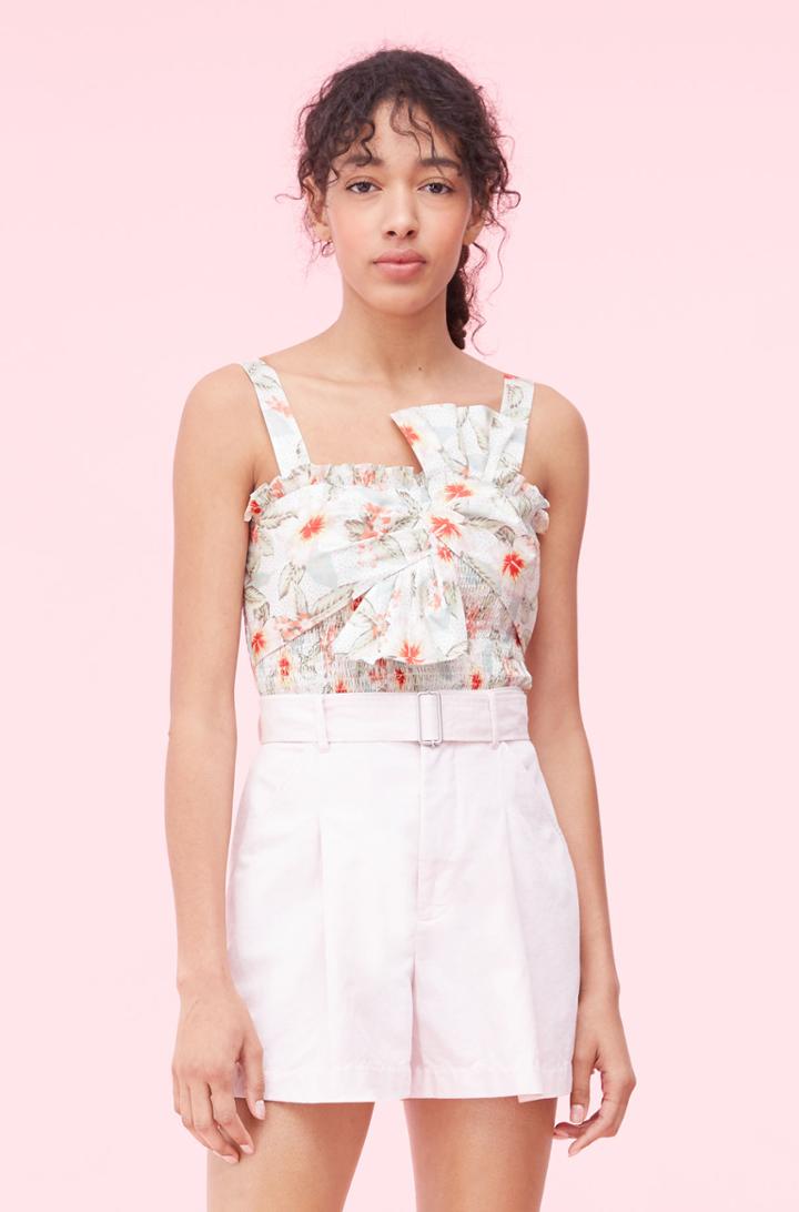 Rebecca Taylor Rebecca Taylor Kamea Fleur Bow Smocked Top
