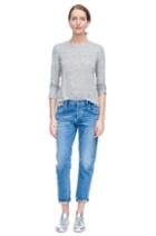 Rebecca Taylor Rebecca Taylor Long Sleeve Puff Shoulder Tee M Grey Melange