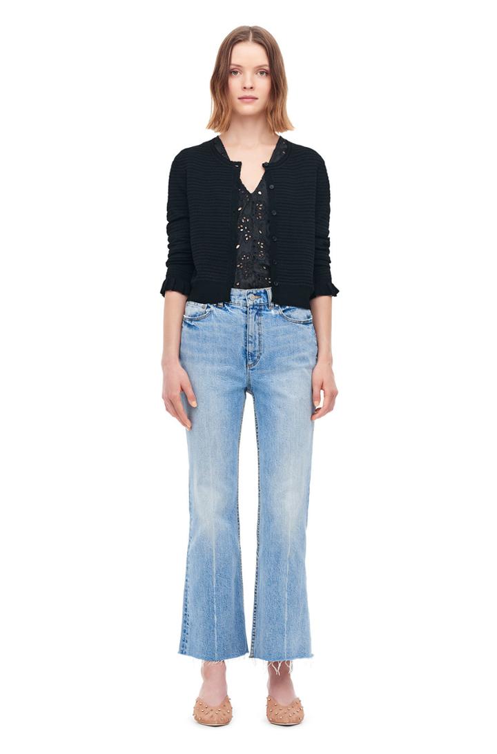 Rebecca Taylor Pointelle Mix Cardigan