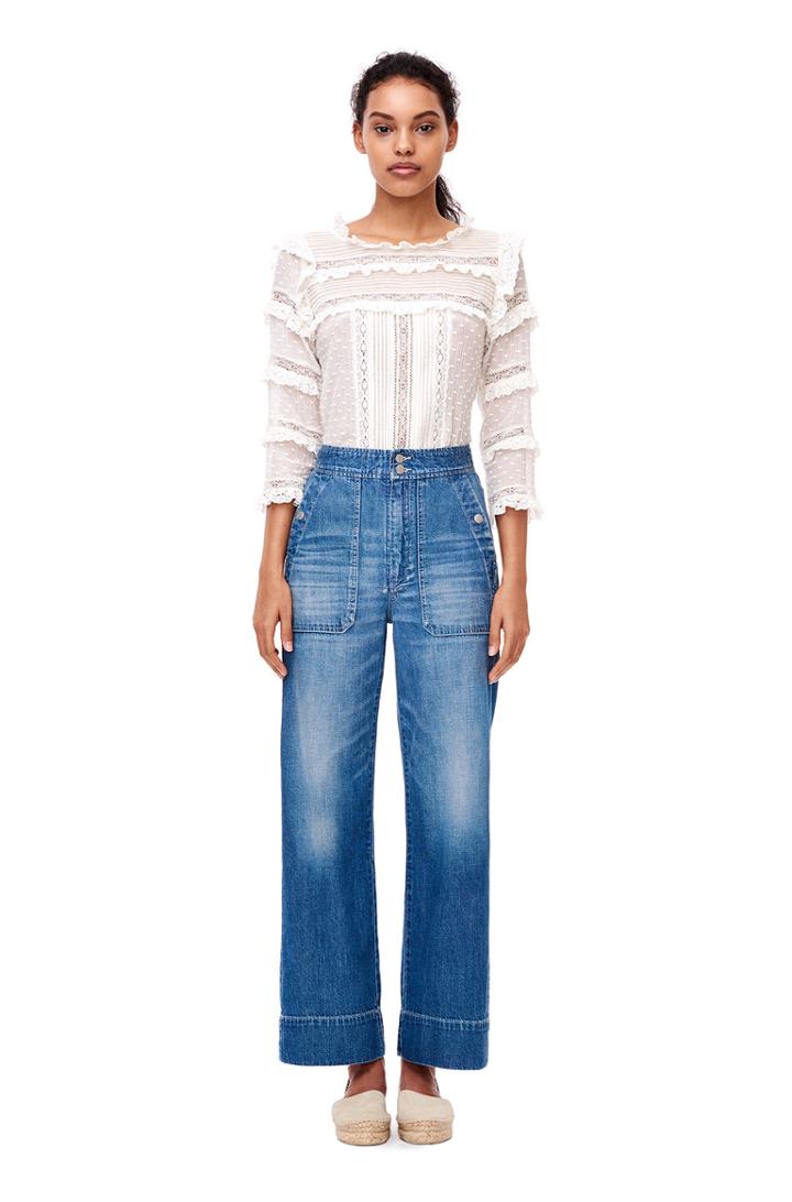 Rebecca Taylor Moon Dot Embroidery Top