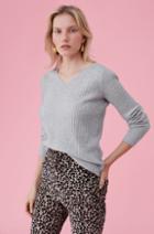 Rebecca Taylor Rebecca Taylor Cashmere V-neck Pullover Sweater Heather Grey, Size Small