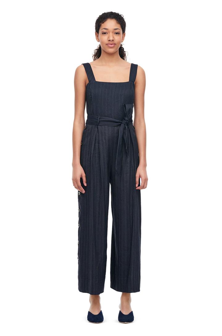 Rebecca Taylor Striped Suiting Jumpsuit