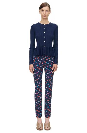 Rebecca Taylor Rebecca Taylor Ribbed Peplum Cardi M Navy