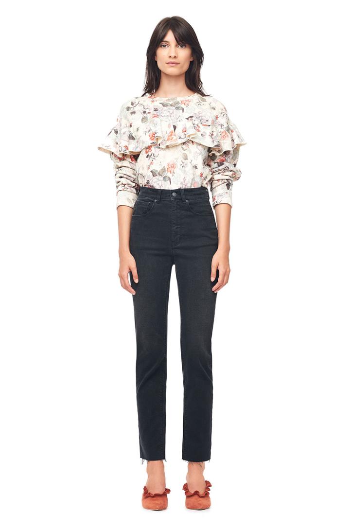 Rebecca Taylor Rebecca Taylor Lua Floral Ruffle Fleece Pullover