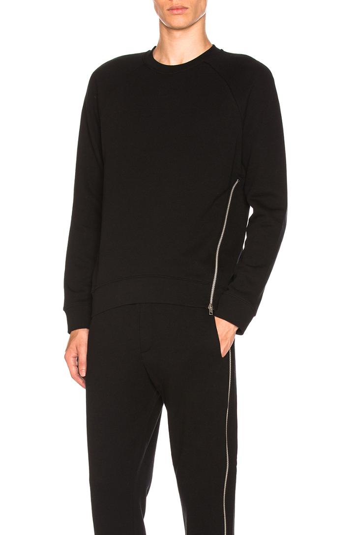 Twisted Zip Crew Neck