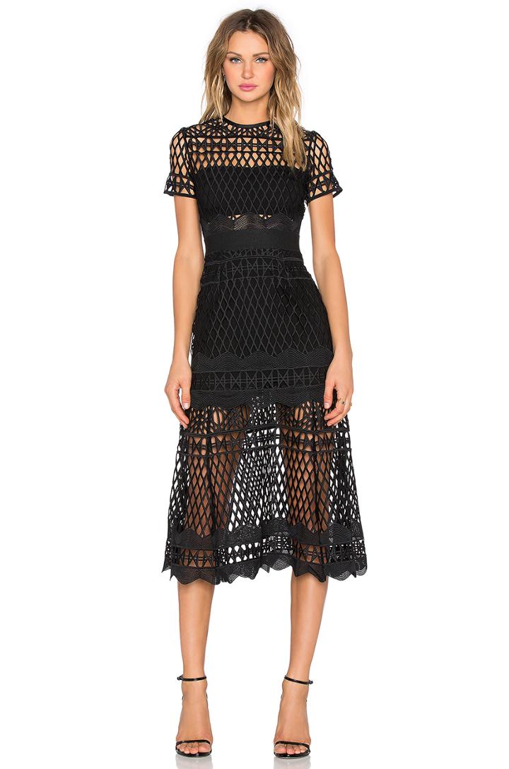 Cut Out Lace Layered Dress