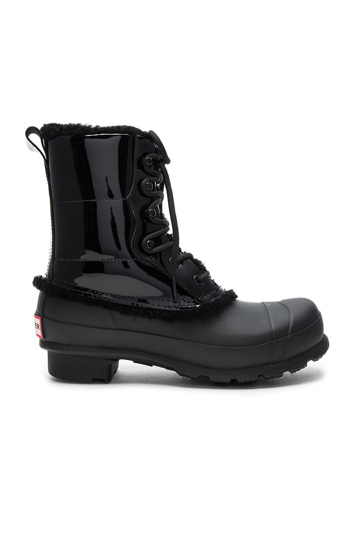 Original Leather Lace Up Boot With Shearling Lining