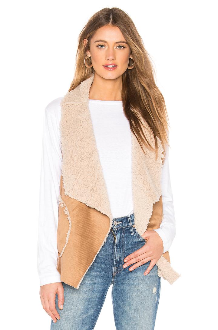 Easily Suede Faux Fur Vest
