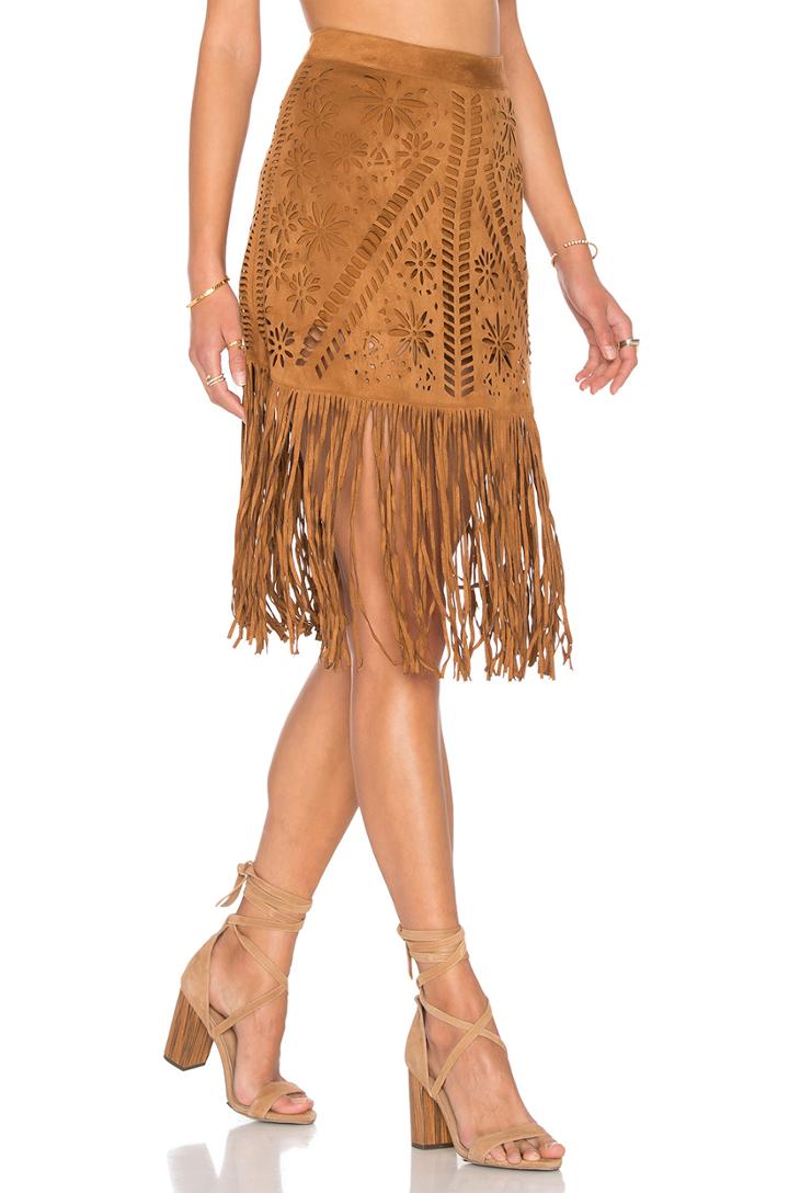 Fringe Laser Cut Skirt