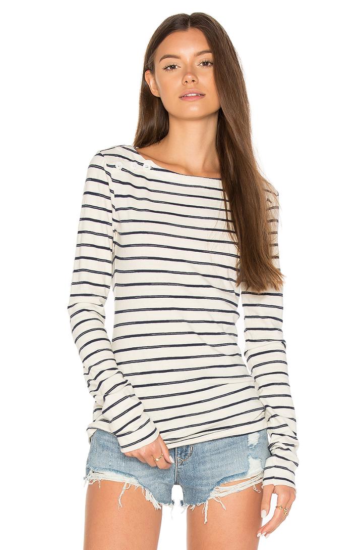Navy Cream Stripe Tee