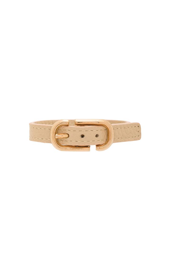Icon Buckle Leather Bracelet