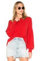 Pleated Sleeve Crew Sweater
