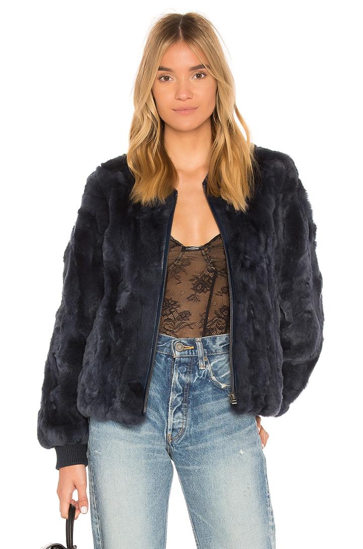 Poli Dyed Rex Rabbit Fur Jacket