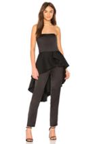 Strapless Jumpsuit With Flounce Skirt