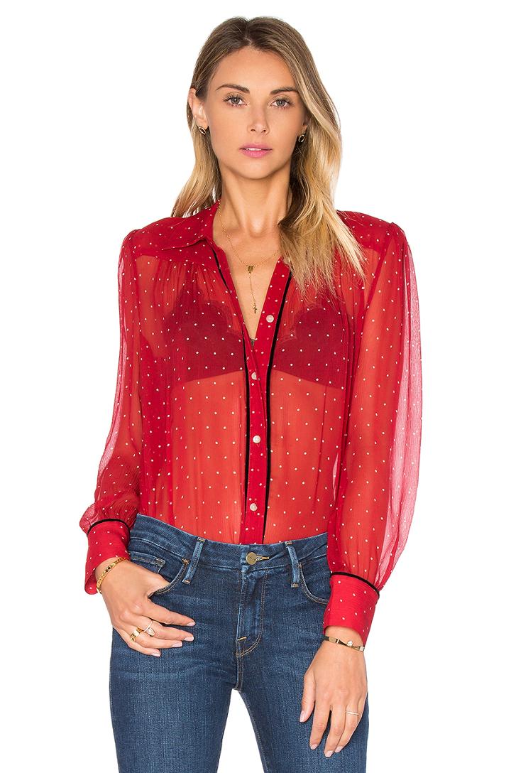 Le Peasant Polka Dot Top