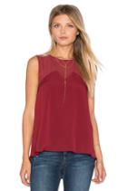 V Neck Chiffon Inset Tank