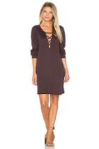 Lace Up Sweatshirt Dress