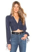 Knot Front Long Sleeve Crop Top