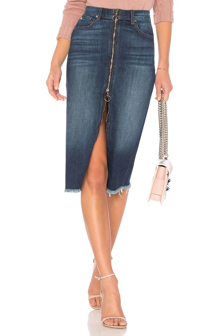 Long Zip Front Skirt