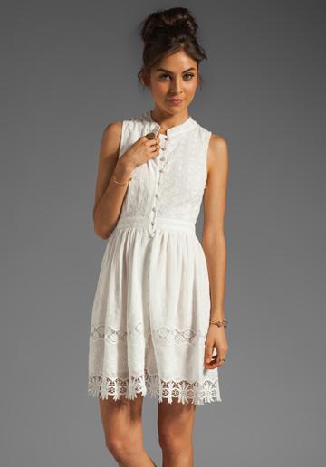 Mm Couture By Miss Me Sleeveless Lace Dress In White
