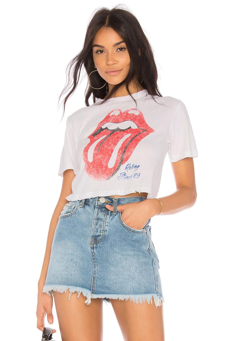 Rolling Stones 89 Tour Rebel Crop Tee