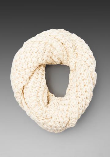Paula Bianco Chunky Infinity Scarf In Cream