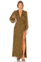 Long Sleeve Plunge Gown