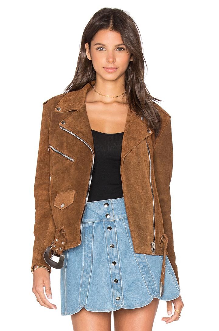 X Revolve Western Suede Moto Jacket