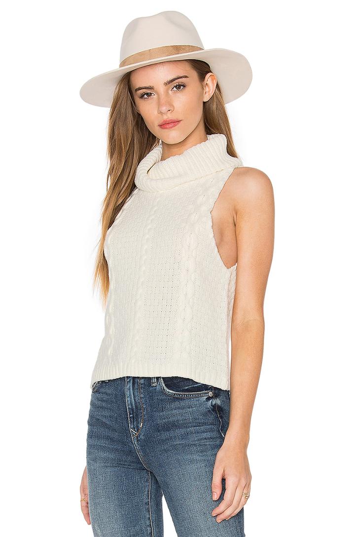 Cropped Cowl Neck Sweater