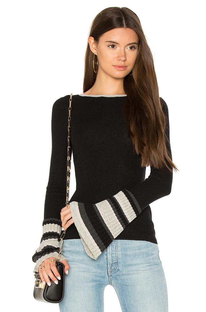 Ribbed Pleat Cuff Sweater
