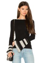 Ribbed Pleat Cuff Sweater