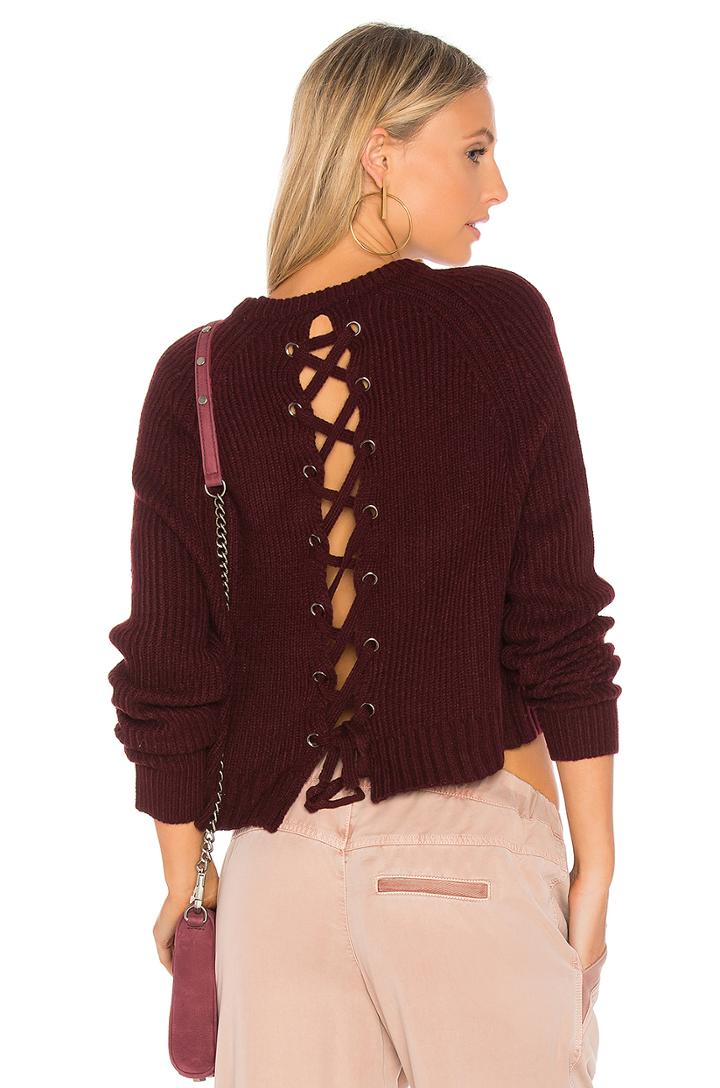Aisha Lace Up Back Sweater