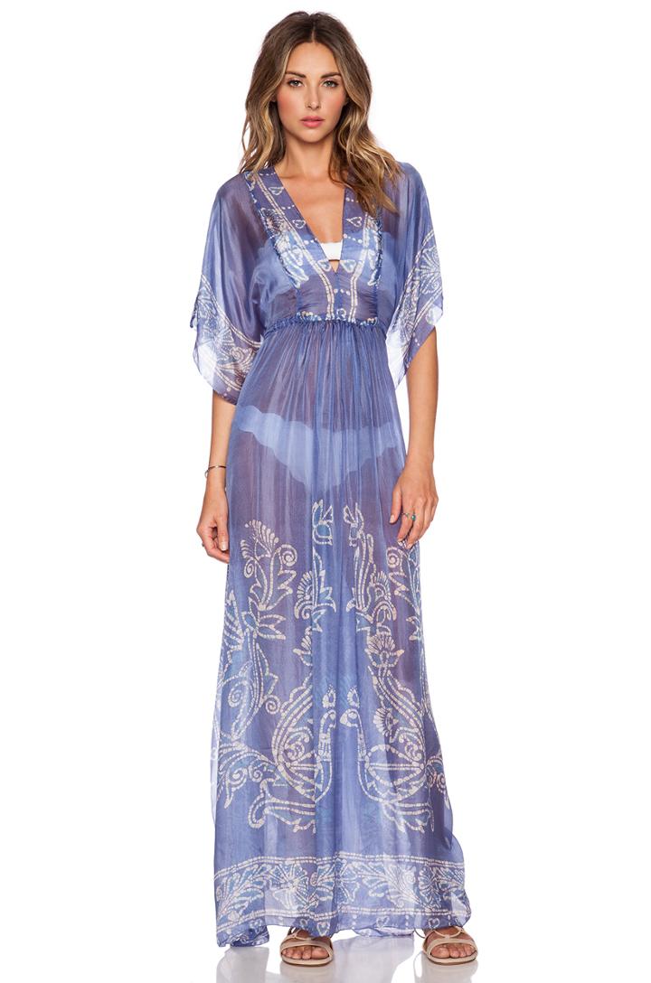 Peacock Batik Maxi Dress