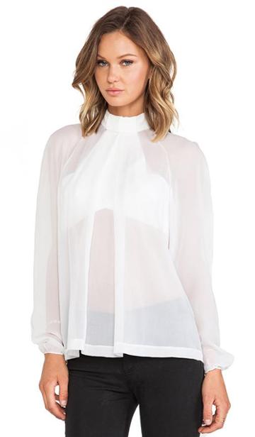 Robert Rodriguez Illusion Mirror Blouse In White