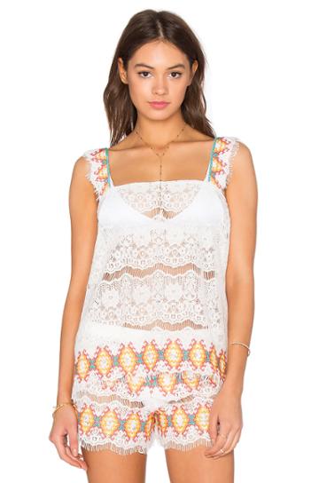 Kea Embroidered Lace Tank