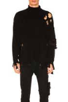 Destroyed Turtleneck Wool Sweater