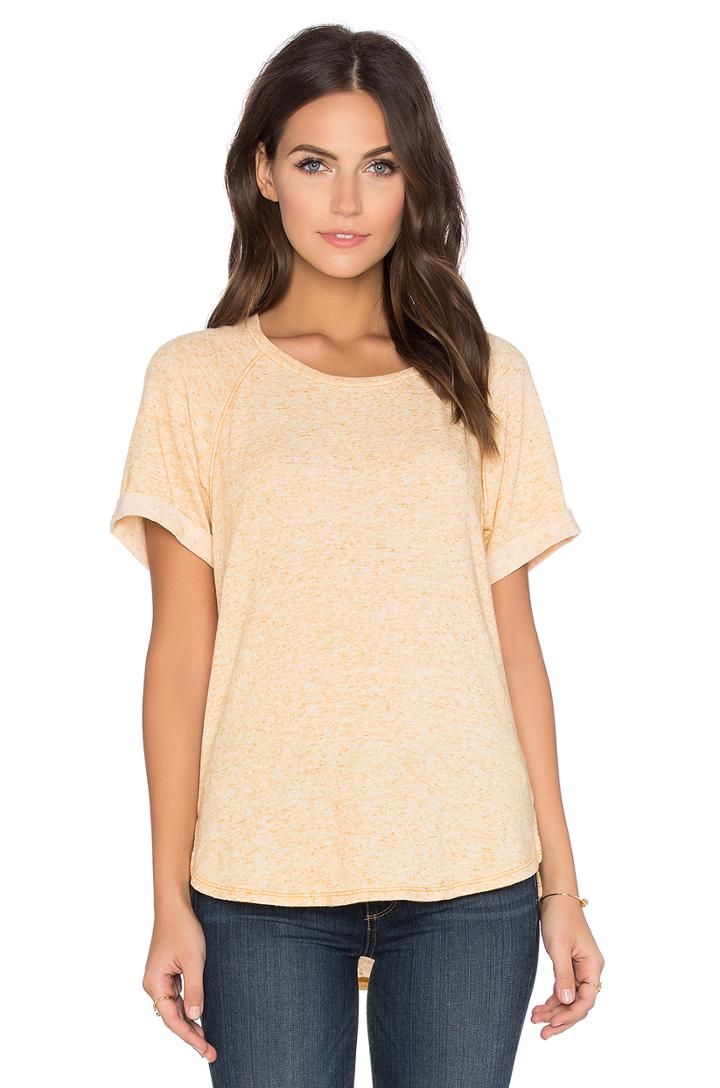 Linen Sweater Short Sleeve Crew Neck Tee