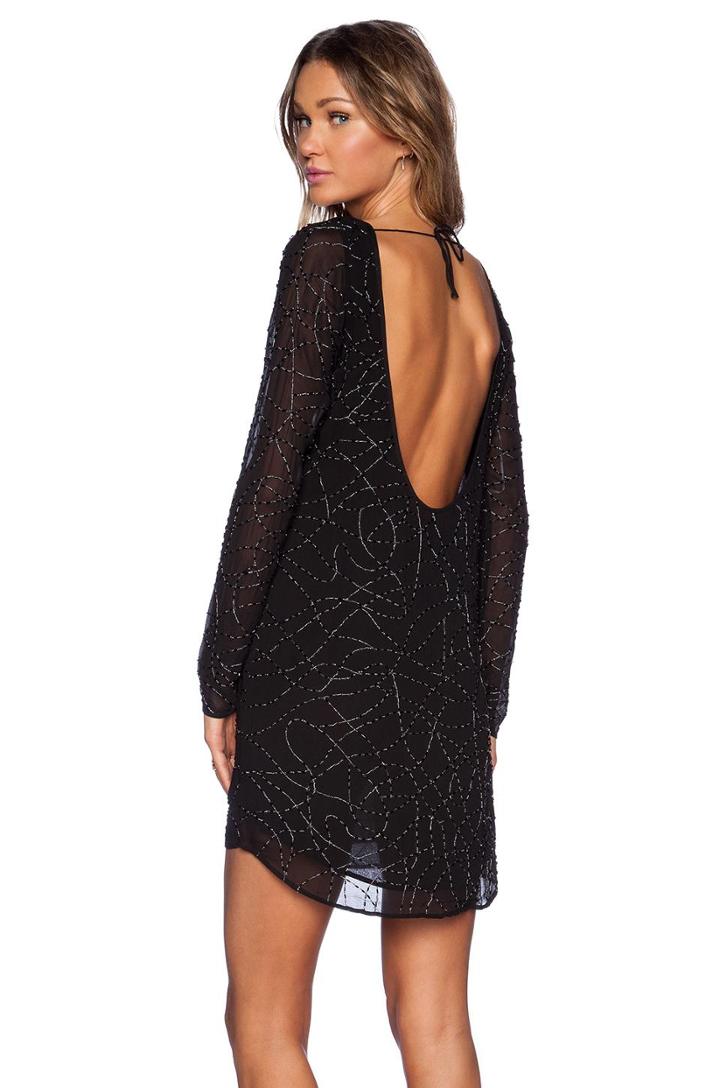 Helen Long Sleeve Beaded Dress