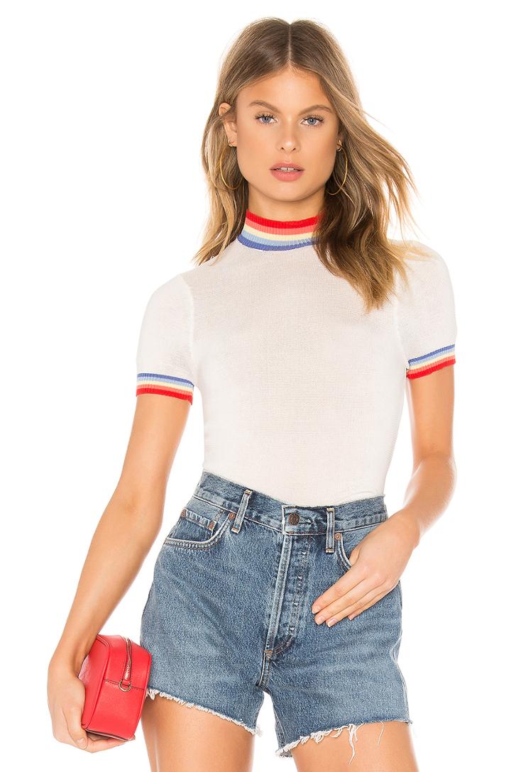 Rainbow Stripe Crop Sweater Tee
