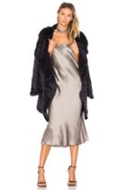 Flair Sleeve Long Rabbit Fur Jacket