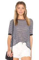 Stripe Distressed Crop Tee