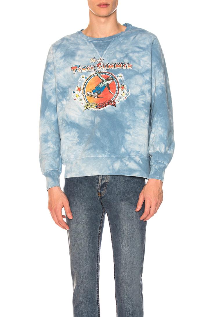 Tie Dye Finish Fleece Crewneck Sweatshirt