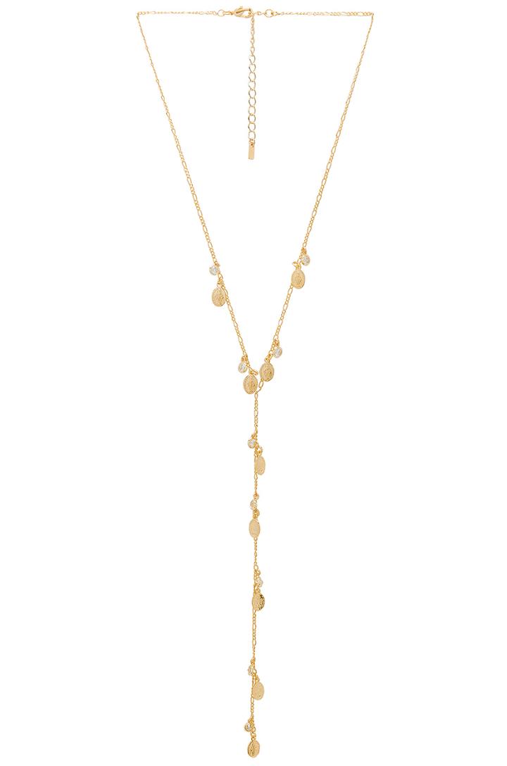Saint Medallion Bezel Lariat Necklace